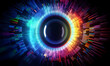 Human multicolored iris of the eye 