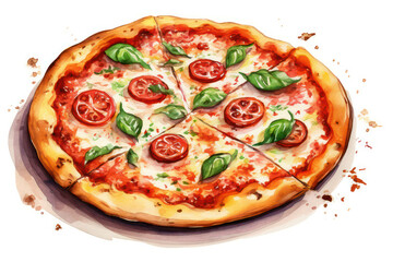 Wall Mural - Food dinner cuisine mozzarella background italian cheese delicious meal basil tomato traditional pizza