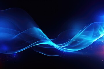 Poster - Electric Blue Energy Wave Background