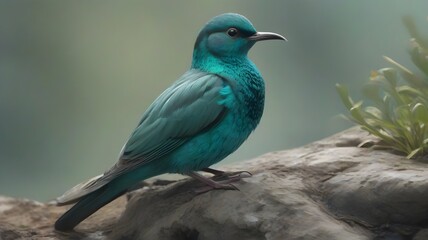 Wall Mural - Turquoise-vented Starling (Lophophanes cyaneus)