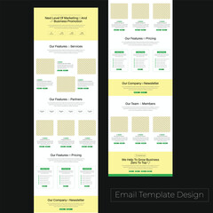 Wall Mural - Email newsletter Template For promoting business services by email marketing with Modern style shapes on the background. Vector illustration for web email promotions and landing pages.