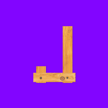 Yellow wooden bars fastened with screws background