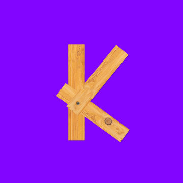 Yellow wooden bars fastened with screws background