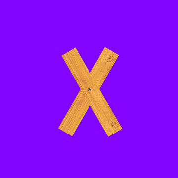 Yellow wooden bars fastened with screws background