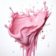 pink Foundation liquid splash on white background