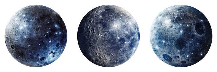 Wall Mural - set of moon isolated on transparent background.