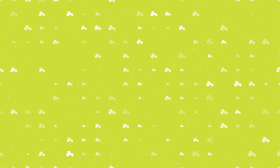 Poster - Seamless background pattern of evenly spaced white tractor symbols of different sizes and opacity. Vector illustration on lime background with stars