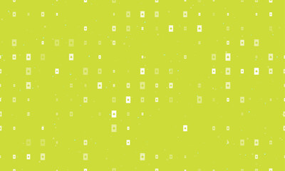 Poster - Seamless background pattern of evenly spaced white ace of clubs cards of different sizes and opacity. Vector illustration on lime background with stars
