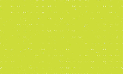 Poster - Seamless background pattern of evenly spaced white deer horns symbols of different sizes and opacity. Vector illustration on lime background with stars