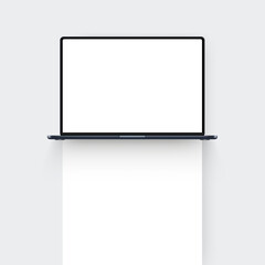 Fototapete - Laptop Mockup With Blank Screen. Concept For Showcasing Web-Design Projects. Vector Illustration