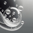© Merlin - Close-up of white transparent drops liquid bubbles banner