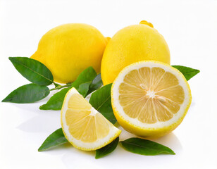 Wall Mural - Lemon isolated on white background