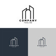 real estate building logo with geometric shapes