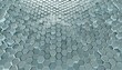 abstract background made of light blue hexagons wall of hexagons 3d render illustration
