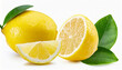 Fresh organic lemon isolated on white background