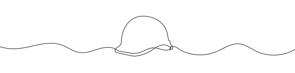Wall Mural - continuous editable line drawing of construction helmet. construction helmet icon in one line.