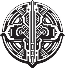 Fototapete - Art Deco Symphonies Geometric Emblem Design Deco Geometrica Vector Logo Icon