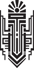 Fototapete - Geometric Artistry Unveiled Deco Logo Design Deco Angular Aesthetics Geometric Iconic Vector