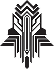 Fototapete - Art Deco Polygonal Path Logo Vector Icon Geometric Deco Fusion Vector Logo Emblem