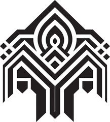Fototapete - Deco Angular Aesthetics Geometric Iconic Vector Geometric Deco Reverie Logo Vector Design