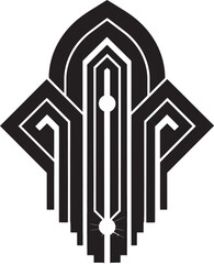 Fototapete - Deco Elegance Unveiled Geometric Icon Design Angular Deco Symmetry Vector Emblem Design