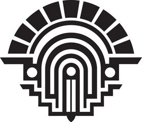 Fototapete - Geometric Deco Fusion Logo Vector Icon Deco Elegance Unveiled Geometric Icon Design