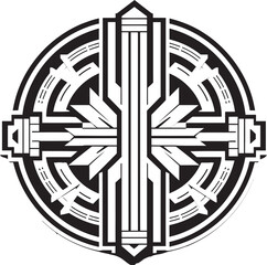 Fototapete - Artistic Angular Deco Logo Vector Icon Geometric Deco Fusion Geometric Icon Emblem