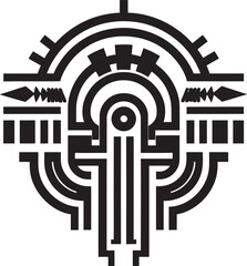 Fototapete - Geometric Deco Fusion Geometric Icon Emblem Deco Elegance Unveiled Vector Emblem Design