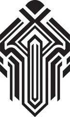 Fototapete - Artistic Deco Patterns Vector Emblem Design Deco Geometry Unleashed Logo Vector Icon