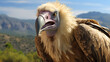 A majestic griffon vulture. sharper vulture eye. Beautiful vulture portrait. generative ai