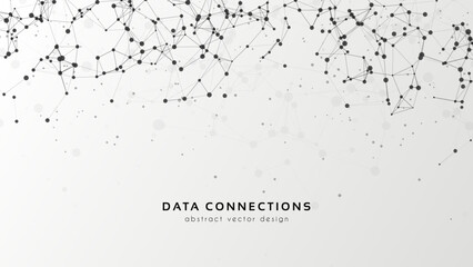 Poster - Abstract mesh vector background. Futuristic technology style card. Lines, point, planes in 3d space.