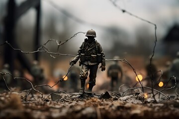 miniature soldiers on the battlefield