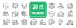 Pneumonia line icons. Editable stroke. For website marketing design, logo, app, template, ui, etc. Vector illustration.