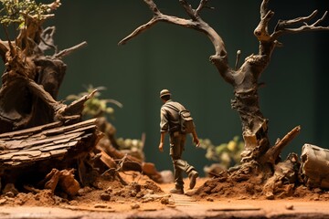 miniature soldiers on the battlefield
