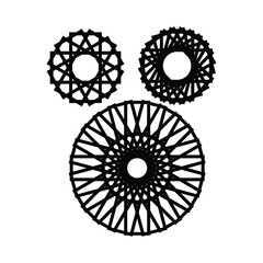 Poster - monochrome contour with circular pattern of geometric shapes vector illustration. Abstract design element. Religious Element design ornament. Art design pattern