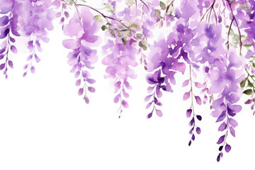 Wall Mural - Bunch flora summer flowers wisteria purple plant spring nature leaf floral