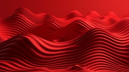 Wall Mural - Three dimensional render of red wavy pattern. Red waves abstract background texture. Print, painting, design, fashion. Line concept. Design concept. Art concept. Wave concept. Colourful background.