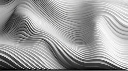 Wall Mural - Three dimensional render of white wavy pattern. White waves abstract background texture. Print, painting, design, fashion. Line concept. Design concept. Art concept. Wave concept. Colourful background