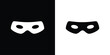Mask icon on white and black background