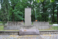 Berlin Wall Fragment At Park Kronvalda In Riga, Latvia