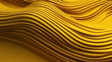 Wall Mural - Three dimensional render of yellow wavy pattern. Yellow waves abstract background texture. Print, painting, design, fashion. Line concept. Design concept. Art concept. Wave concept. Colourful backgrou