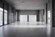 Abstract interior design of modern showroom with empty white concrete floor and gray wall background stock photoArchitecture, Abstract, Concrete, Backgrounds, Domestic Room