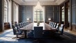 Luxury meeting room with a long table 