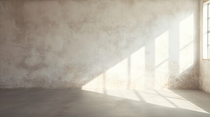 Poster - Concrete wall background with morning light coming in through the window.