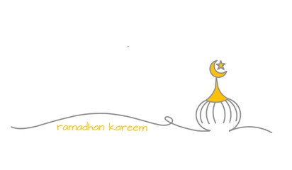 Wall Mural - Ramadhan kareem in line art style. Ied al fitr, ied mubarrak. Ramadhan kareem icon. Ramadhan kareem icon in line art. Ramadhan kareem icon for background.