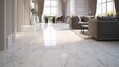 Marble-look Vinyl Tile Flooring, replicating the elegance of marble with a variety of patterns and colors, providing a luxurious and cost-effective solution