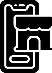 Poster - mobile commerce icon. vector line icon for your website, mobile, presentation, and logo design.