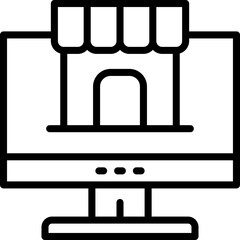 Poster - online shop icon. vector line icon for your website, mobile, presentation, and logo design.