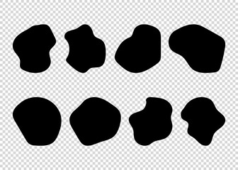 Wall Mural - abstract blobs black set for decoration