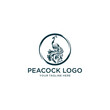 Vector illustration of a classic peacock luxury logo that can be used for logo designs related to poultry. holiday parks. experience. farmer. animals. birds